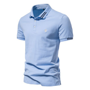 AIOPEON Brand 100% Cotton Mens Polo Shirts Casual Solid Color Short Sleeve Polo Shirts for Men New Summer Desinger Clothing Men