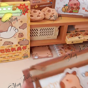 Bóp Viết Học Sinh Vải Canvas Nhiều Ngăn Capybara Panda Túi Đựng Bút Đơn Giản Học Thêm Tiếng Trung