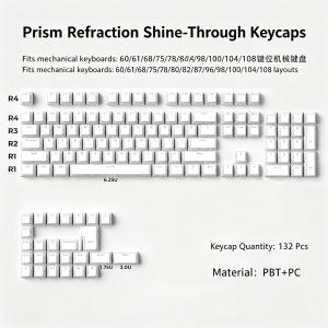 Folding Shadow Hollow Top Print RGB Backlit Key Caps Double Shot PBT Keycaps Cherry Profile for MX Switches Gaming Keyboard