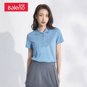 Baleno Womens Polo Shirt Casual Short Sleeve Turn-down Collar Elastic Pure Color Summer Commute Fashionable T-shirt
