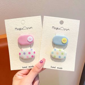 ENEN | Cute and Sweet Korean Style Button Dots Bow Hair Clip Accessories