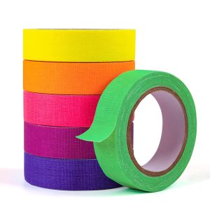 UV Blacklight Reactive Neon Tape 6 Colors Neon Gaffer Tape Fluorescent UV Black Light Glow in The Dark Tape for UV Party