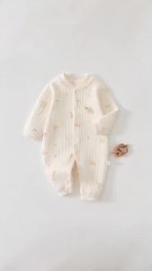 Autumn Cotton Baby Romper Cute Print Toddler Jumpsuit with Embroidery Infant Onesie Thicken Romper for Newborns Babys Clothes