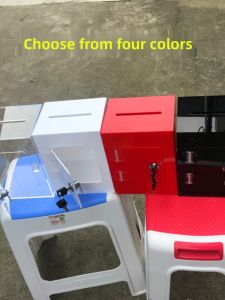 Transparent Acrylic Heart-shaped Donation Box With Lock Wall-mounted