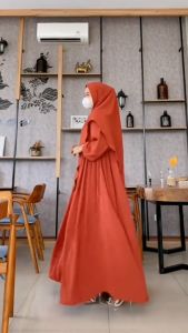 GAMIS SYARI SET HIJAB PASHMINA OVAL SIZE JUMBO BB 40-80KG / TERLARIS DI PAKAIAN BAJU MUSLIM WANITA