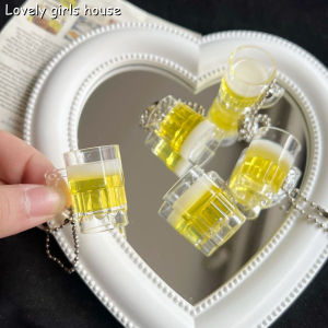 【♡Lovely girls house♡】Simulation Food Keychain Pendant Beer Cup Shape Key Chain