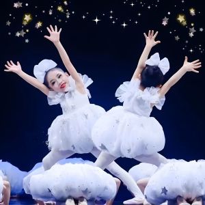 Adorable Puffy Skirt Childrens Performance Clothes Star Princess Dress for Girls Kindergarten Little Star Show Outfit