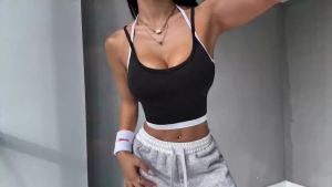 Áo Crop Top Nữ Y2K Màu Trơn Mùa Hè Áo Dây Đeo Không Tay Co Giãn Cao Áo Yếm Mềm Mại Vừa Vặn Cho Trang Phục Thể Thao Tập Gym Ngoài Trời