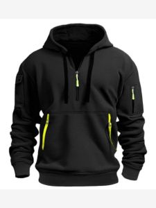 Mens Casual Sports Hoodie Sweatshirt Loose Fit Comfortable Lightweight Fleece Zipper Closure Hooded Streetwear Autumn Top