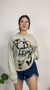 ชุดเซ็ตแฟชั่น เสื้อแขนยาว+กางเกงยีนส์ สวมใส่ชิลๆ