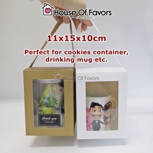 25pc 11x15x10cm Gift Box With String & Window Kotak Glass Mug Balang Biskut Doorgift Kuih Raya 2025