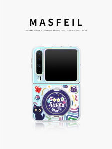MASFEIL | Màu sắc graffiti cat cho Huawei PuraX ốp điện thoại di động màn hình gấp điểm tựa màn hình bao gồm net đỏ bao gồm tất cả các pura chống vỡ x phiên bản thu nhỏ của