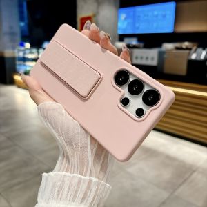 เคสโทรศัพท์แบบนิ่มสไตล์น้ำหยดสำหรับ Samsung S25 Ultra S24 plus S23 แบบมีขาตั้งแบบด้าน ดีไซน์เรียบง่าย สไตล์ใหม่ สำหรับผู้หญิง