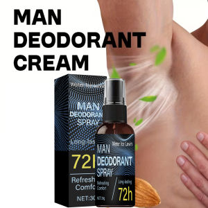 Men Deodorant Spray. 72h Long Lasting Odor Control. Moisturizes Skin Comfort Refresh. Strong Effective Formula. 30g Net.