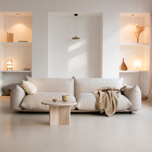 โซฟาดีไซน์เนอร์สไตล์มินิมอลสไตล์อิตาลี arflex โซฟาทรงขนมปังแบบตั้งพื้นไอเดียสร้างสรรค์โซฟาสามที่นั่งสไตล์มินิมอลสไตล์มินิมอล