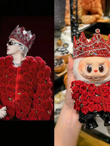 High Version Labubu Full Series Set Red Rose Doll Clothes for 17cm Dolls Boy Girl Compatible Collectible Toys