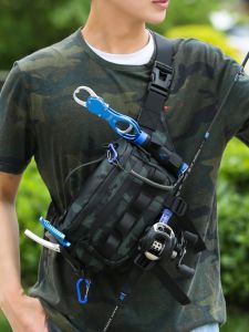 กระเป๋าสะพายข้างกันน้ำสำหรับตกปลา กระเป๋าใส่เครื่องมือตกปลาน้ำจืดแบบสะพายข้าง กระเป๋าสะพายไหล่เดียวสำหรับการเดินทางและออกกำลังกาย