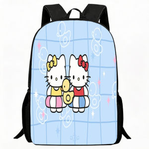 Sanrio | Kids Bag Cinnamoroll Print Children Backpack Fluffy White Plush on Light Blue Background Design School Bag Lightweight Breatha