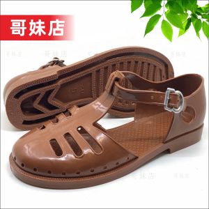 Giày Lười Nhựa Mùa Hè Cho Nam 3547 Phong Cách Công Sở Cổ Điển Đế Bằng Chống Mài Mòn Đế PVC Mũi Tròn Thường Ngày