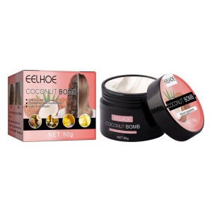 Eelhoe Coconut Nourishing Hair Mask Damaged Hair Restore Moisturize Repair Hair Cream Smoothing Straightened Soft Shiny Hair Mask Nutrition Infusing Repair Hair Nourish Essential Oil Effectively Repair Damaged Dry Hair Magical Hair Mask (50g）
