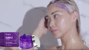 Hoegoa Purple Repairs Hair Mask – Collagen & Keratin Deep Conditioning Treatment Smooth & Glossy Hair Helps Repair Dry Damaged & Split Ends (100g)