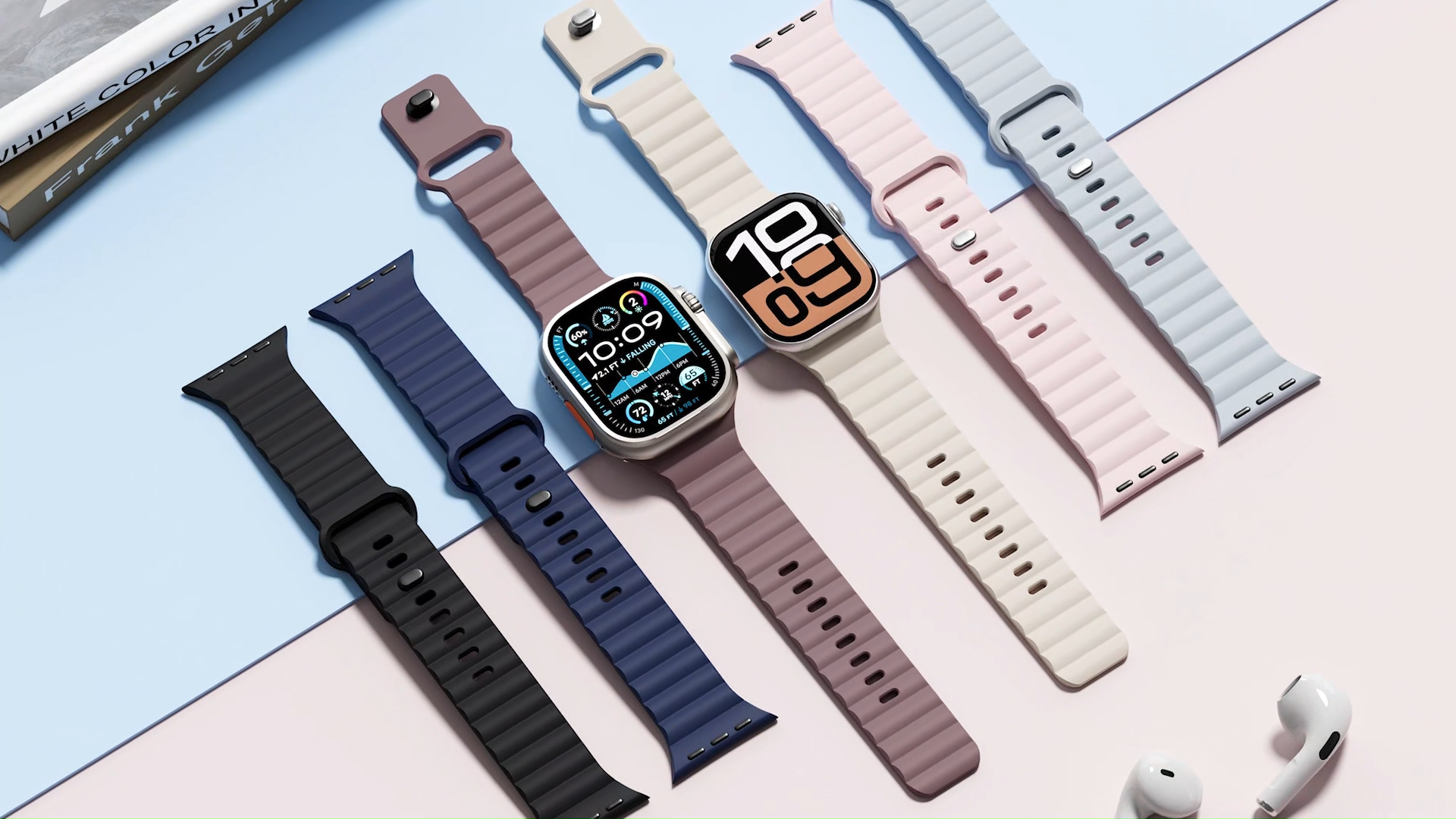 6 Pack Sport Bands for Apple Watch Ultra/3/2 Band 49mm 46mm 45mm 44mm 42mm 41mm 40mm 38mm IWatch Bands for Men WomenWaterproof Silicone Strap Wristband for Apple Watch Series 12 11 10 9 8 7 6 5 4 SE 3/2