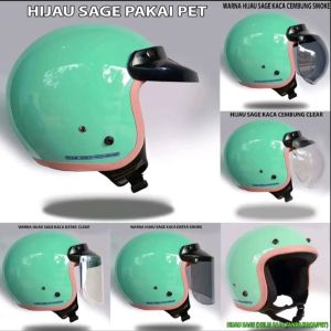 helm bogo solid full hijab cepol list pink warna polos safety berkendara SNI ukuran universal MLXL
