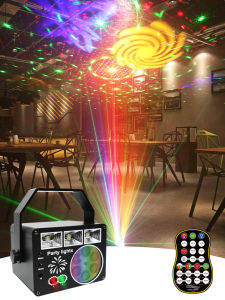 WUZSTAR USB Honeycomb Pattern Laser Disco Parti Light Led Projector Remote Control Stage Laser Decoration Karaoke Outdoor Lights