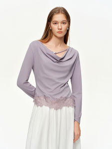 DUSHU | Beaded Lace Yoke T-shirt