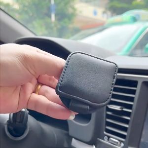 【B145 READY STOCK】Universal Car Magnetic Sunglasses Holder Sun Visor Glasses Hanger Clip Leather Eye Glasses Organizer