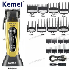 KM-90-5KM-90-4 Professional Hair Clipper Electric Hair Trimmer Set For Men Rechargeable Cordless Haircut Machine for Barber