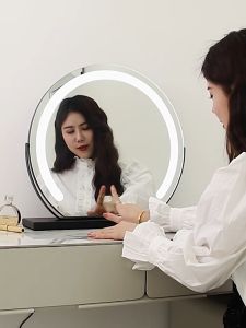 IAKE 3 Lighting Mode LED Light Makeup Beauty Cermin Muka Adjustable Countertop Cosmetic Mirror Makeup Table Mirror Fill Light Adjustable Mirror 化妆镜