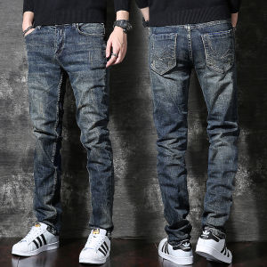 American Retro Heavyweight Premium Mens Jeans Straight Leg Long Pants Loose Fit Spring Autumn High Fashion Brand