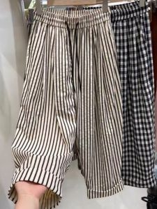 Plus Size Stripe Cuffed Wide Leg Pants 3/4 Length