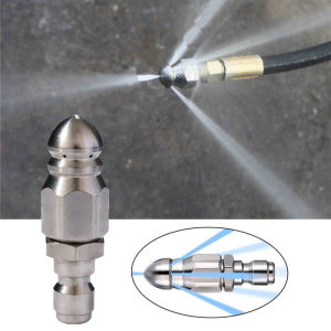 1/4" Sewer Jet Nozzle 5000PSI Kepala Nozzle Jet Cleaner Stainless Depan 1 Lubang Belakang 6 Lubang