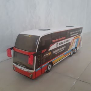 Miniatur Bus Jetbus5 PO.ROSALIA INDAH SDD Mainan Terbaru Full lampu Tolelet basuri