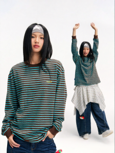 JNXS | Áo Thun Dài Tay Sọc Cotton Sạch 280g