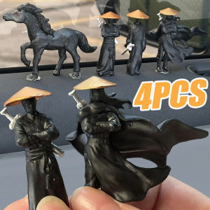 4ชิ้นหุ่นดาบแผงหน้าปัดรถยนต์อัศวินกังฟูจีนตกแต่งคอนโซลกลางรถยนต์อุปกรณ์ตกแต่งตกแต่งภายในรถยนต์