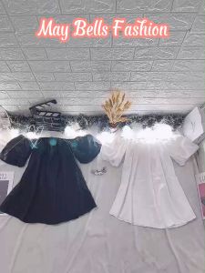 Áo Bẹt Vai Tay Bồng Bo Chun Áo Trễ Vai Kiểu Dáng Baby Doll Vải Cát Hàn Nhiều Màu Dễ Thương Đi Chơi Nhiều Màu May Bells