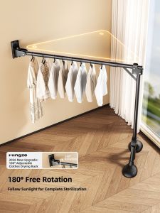 MINGZHI | Wall Mounted Balcony Foldable Clothes Drying Rack