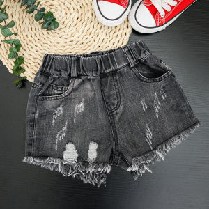 กางเกงขาสั้นยีนส์เด็กผู้หญิง กางเกงขาสั้นทรงหลวมสบาย ๆ สำหรับเด็กวัยกลางคนและโต กางเกงขายาวลำลองสำหรับฤดูร้อน