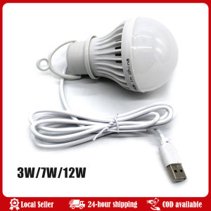 3/7/12W USB Light Bulb LED Light Bulb Hanging Camping Lantern Cord Tent Light for Tent Emergency Fishing Hiking Garden Barbecue Led Lantern Camp Light Lamp Usb Emergency Bulb Hanging Tent Lamp for Work BBQ Fishing Repair Out Door Camping Equipment