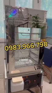 Tủ hấp nóng trưng bày bánh bao 5 tầng có đèn chiếu kính 2 lớp chống mờ hiệu quả