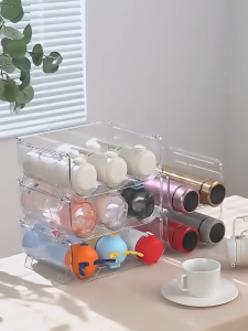 ที่วางขวดน้ำ พลาสติก ช่องใส่ขวดน้ำ วางซ้อนกันได้ มี3ช่อง ช่องวางของอะคริลิค ช่องวางของอะคริลิค ที่จัดระเบียบไวน์และขวดน้