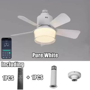 85V-265V Silent Ceiling Fan E27 Household Fan Light Detachable APP Control LED Ceiling Fan Light for Living Room Bedroom Lamp