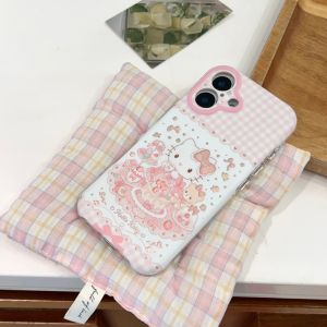 Sanrio | Korea INS Bow Cake Hello Kitty Kawaii Cartoon Phone Case For iphone 17 16 15 Pro Max 17 Lens Protective Shockproof Bumper Cover