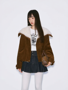 AIVEI | Winter Barn Wind Casual Furry Wool Collar Coat