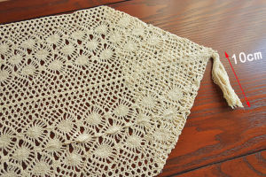 Chinese Zen Style Phoenix Tail Crochet Table Flag Cotton Thread Hollow out TV Cabinet Tablecloth Home Decor Table Art