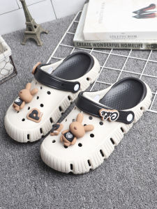 Giày Lười Đế Dày Mùa Hè Cho Nam Đi Biển Ngoài Trời Thể Thao Thường Ngày Chống Trượt Đế Rỗng Hở Mũi Họa Tiết Hoạt Hình