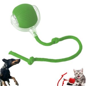 CRUSHES Rechargeable Smart Cat Toys Automatic Fast Rolling Electric Cat Ball Toy Interactive Imitate Mouse Tail Dog Cat Training Ball Pet Supplies
